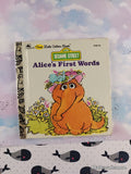 Vintage 1992 Sesame Street: Alice's First Words First Little Golden Book Miniature Hardcover