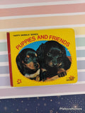 Vintage 1987 Puppies & Friends Happy Animals Series Board Book Miniature Hardcover