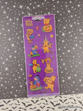 Vintage Halloween Stickers GLOW-in-the-Dark Winnie the Pooh Stickeroni SEALED Pack/2 Sheets