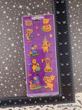 Vintage Halloween Stickers GLOW-in-the-Dark Winnie the Pooh Stickeroni SEALED Pack/2 Sheets