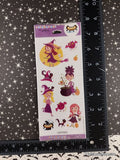 Vintage Halloween Stickers SPARKLY Witches Stickeroni SEALED Pack/1 Sheet