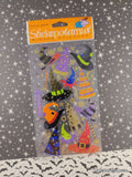 Vintage Halloween Stickers SHINY Witch & Wizard Hats Stickopotamus SEALED Pack/1 Sheet