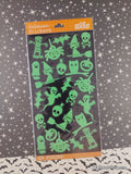 2015 Halloween Stickers Green & Black Spooky Icons Sticko SEALED Pack/1 Sheet