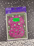 Vintage Halloween Stickers Spooky Silly Monster Eyeballs Heartline SEALED Pack/1 Full Sheet