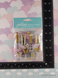 Jolee's Boutique SPARKLY Champagne Flutes & Cocktails 3-Dimensional Sticker Pack, New/Sealed