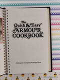 Vintage 1980 The Quick & Easy Armour Cookbook Spiral Bound Hardcover