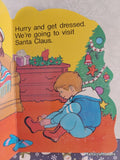 Vintage 1991 A Visit to Santa Honey Bear Shape Board Book Hardcover