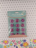 Jolee's Boutique Purple Dot Flowers Cabochons SPARKLY 3-Dimensional Sticker Pack, New/Sealed