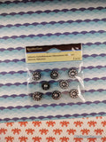 Recollections SHINY Black & Silver Flower Hearts 3-Dimensional Adhesive Embellishments Pack, New/Sealed