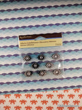 Recollections SHINY Black & Silver Oval Flower 3-Dimensional Adhesive Embellishments Pack, New/Sealed