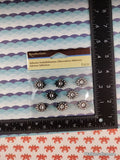 Recollections SHINY Black & Silver Oval Flower 3-Dimensional Adhesive Embellishments Pack, New/Sealed
