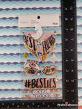 Recollections Best Friends Besties BFF SPARKLY 3-Dimensional Sticker Pack, New/Sealed