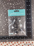 Jolee's Boutique Black & White Metallic Spiders 3-Dimensional Sticker Pack, New/Sealed