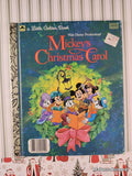 Vintage 1983 Mickey's Christmas Carol Little Golden Book Hardcover