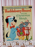 Vintage 1960 1st Printing Huckleberry Hound and the Christmas Sleigh Little Golden Book Hardcover