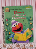 Vintage 1996 1st Edition Elmo's 12 Days of Christmas Little Golden Book Hardcover