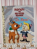 Vintage 2001 1st Edition Rudolph the Red-Nosed Reindeer: Oh, Nose! Little Golden Book Hardcover