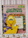 Vintage 1992 I Can't Wait Until Christmas Sesame Street Little Golden Book Hardcover