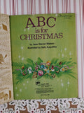 Vintage 1980 6th Printing ABC is for Christmas Little Golden Book Hardcover
