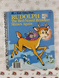 Vintage 1982 Rudolph the Red-Nosed Reindeer Shines Again Little Golden Book Hardcover