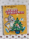Vintage 1954 Tom and Jerry's Merry Christmas Little Golden Book Hardcover