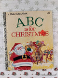 Vintage 1974 ABC is for Christmas Little Golden Book Hardcover