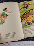 Vintage 1950 The Bingity-Bangity School Bus Wonder Book Hardcover