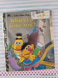 Vintage 1994 Sesame Street: What's Up in the Attic? Little Golden Book Hardcover
