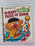 Vintage 1979 Sesame Street: The Many Faces of Ernie Little Golden Book Hardcover