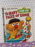 Vintage 1979 Sesame Street: The Many Faces of Ernie Little Golden Book Hardcover