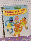 Vintage 1995 Sesame Street: Ready, Set, Go! A Counting Book Little Golden Book Hardcover