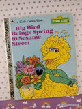 Vintage 1991 Big Bird Brings Spring to Sesame Street Little Golden Book Hardcover