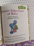 Vintage 1987 Sesame Street: Grover Takes Care of Baby Little Golden Book Hardcover