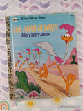 Vintage 1976 The Road Runner: A Very Scary Lesson Little Golden Book Hardcover