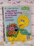 Vintage 1985 Big Bird Brings Spring to Sesame Street Little Golden Book Hardcover