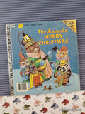 Vintage 1958 The Animals' Merry Christmas Big Little Golden Book Hardcover