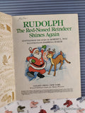 Vintage 1982 Rudolph the Red-Nosed Reindeer Shines Again Little Golden Book Hardcover
