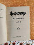 Vintage 1993 1st Printing Let's Get Invisible! (Unnumbered) Goosebumps Softcover