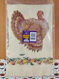 Vintage Thanksgiving Turkey Autumn Fall Paper Tablecover C.A. Reed NEW & Sealed