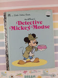 Vintage 1985 Disney's Detective Mickey Mouse Little Golden Book Hardcover