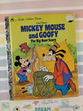 Vintage 1978 Disney's Mickey Mouse & Goofy: The Big Bear Scare Little Golden Book Hardcover