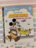 Vintage 1987 Disney's Mickey Mouse Heads for the Sky Little Golden Book Hardcover