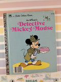 Vintage 1985 Disney's Detective Mickey Mouse Little Golden Book Hardcover