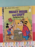 Vintage 1978 Disney's Mickey Mouse & Goofy: The Big Bear Scare Little Golden Book Hardcover