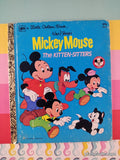 Vintage 1979 7th Printing Disney's Mickey Mouse: The Kitten-Sitters Little Golden Book Hardcover