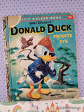 Vintage 1961 1st Printing Disney's Donald Duck: Private Eye Little Golden Book Hardcover