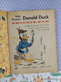 Vintage 1961 1st Printing Disney's Donald Duck: Private Eye Little Golden Book Hardcover