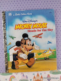 Vintage 1993 Disney's Mickey Mouse Heads for the Sky Little Golden Book Hardcover