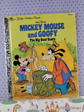 Vintage 1978 Disney's Mickey Mouse & Goofy: The Big Bear Scare Little Golden Book Hardcover