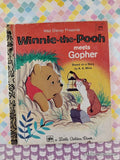 Vintage 1979 16th Printing Disney's Winnie-the-Pooh Meets Gopher Little Golden Book Hardcover